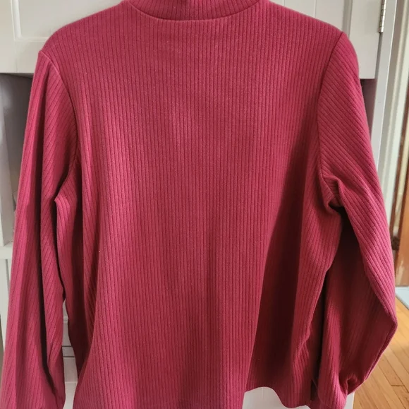 Kina & Tam Loveweb Top Spiderweb Heart Red Mockneck Ribbed Top - Picture 7 of 9